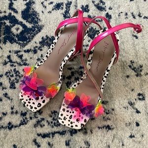 Neon Betsey Johnson wild heels! Never been worn! Fits small!